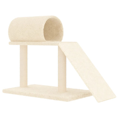 Kattenmeubel Met Tunnel En Ladder 55,5 Cm Crèmekleurig crème - Design Meubelz