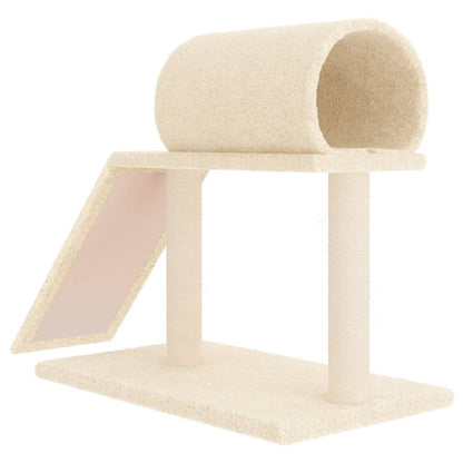 Kattenmeubel Met Tunnel En Ladder 55,5 Cm Crèmekleurig crème - Design Meubelz