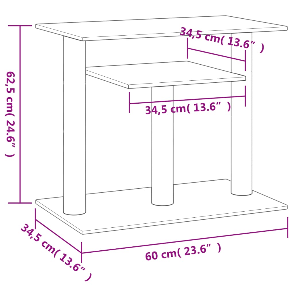 Krabpaal Met Platforms 62,5 Cm Crèmekleurig crème - Design Meubelz