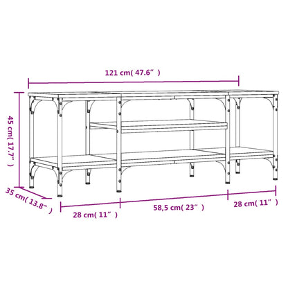 Tv-Meubel 121X35X45 Cm Bewerkt Hout En Ijzer Grijs Sonoma Eiken Grijs sonoma - Design Meubelz