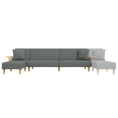 Slaapbank L-Vormig 279X140X70 Cm Stof Donkergrijs - Design Meubelz