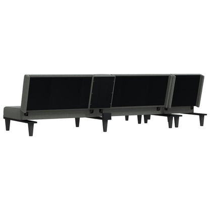 Slaapbank L-Vormig 255X140X70 Cm Stof Donkergrijs - Design Meubelz