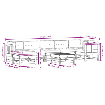 8-Delige Loungeset Met Kussens Massief Hout - Design Meubelz