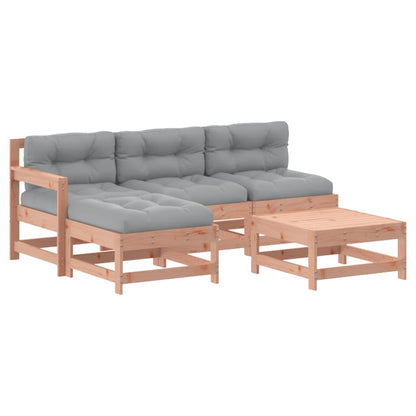 5-Delige Loungeset Met Kussens Massief Douglashout - Design Meubelz