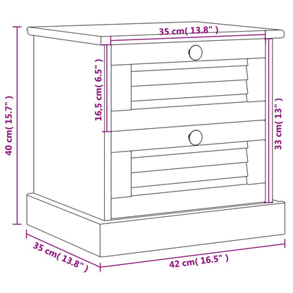 Nachtkastje Vigo 42X35X40 Cm Massief Grenenhout - Design Meubelz