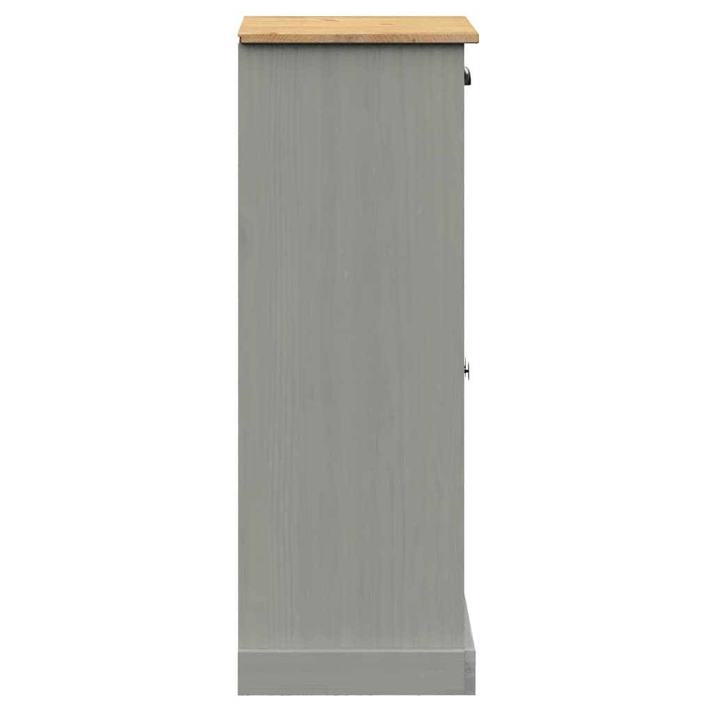 Schoenenkast Vigo 60X35X96 Cm Massief Grenenhout Grijs - Design Meubelz