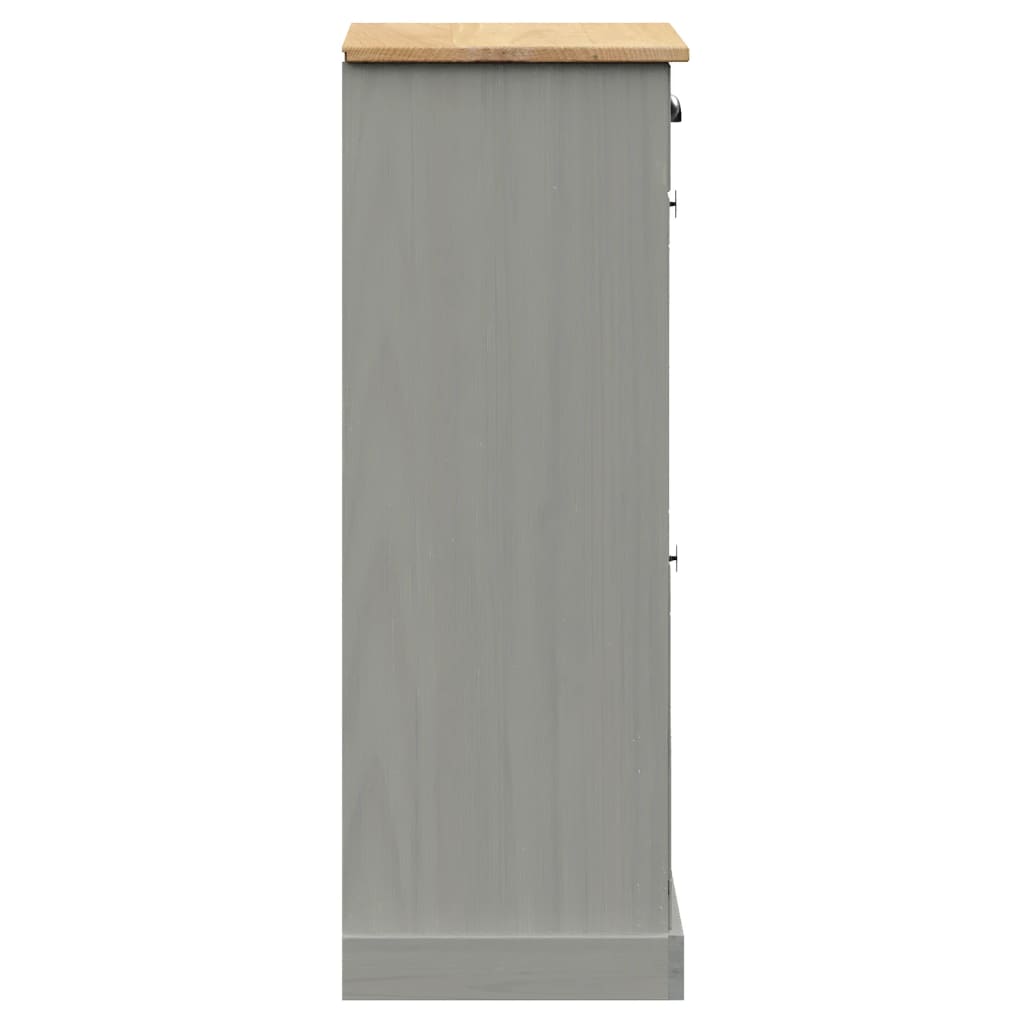 Schoenenkast Vigo 60X35X96 Cm Massief Grenenhout Grijs - Design Meubelz