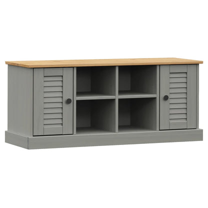 Schoenenbank Vigo 106X35X40 Cm Massief Grenenhout Grijs - Design Meubelz