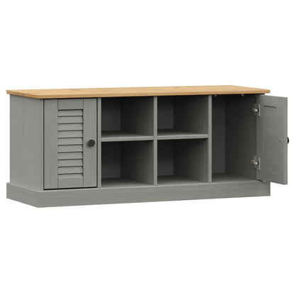 Schoenenbank Vigo 106X35X40 Cm Massief Grenenhout Grijs - Design Meubelz