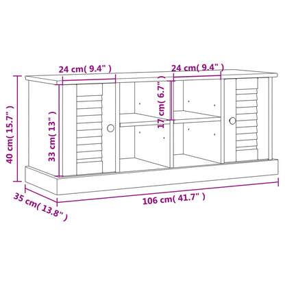 Schoenenbank Vigo 106X35X40 Cm Massief Grenenhout Grijs - Design Meubelz