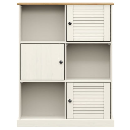 Boekenkast Vigo 90X35X114,5 Cm Massief Grenenhout Wit - Design Meubelz