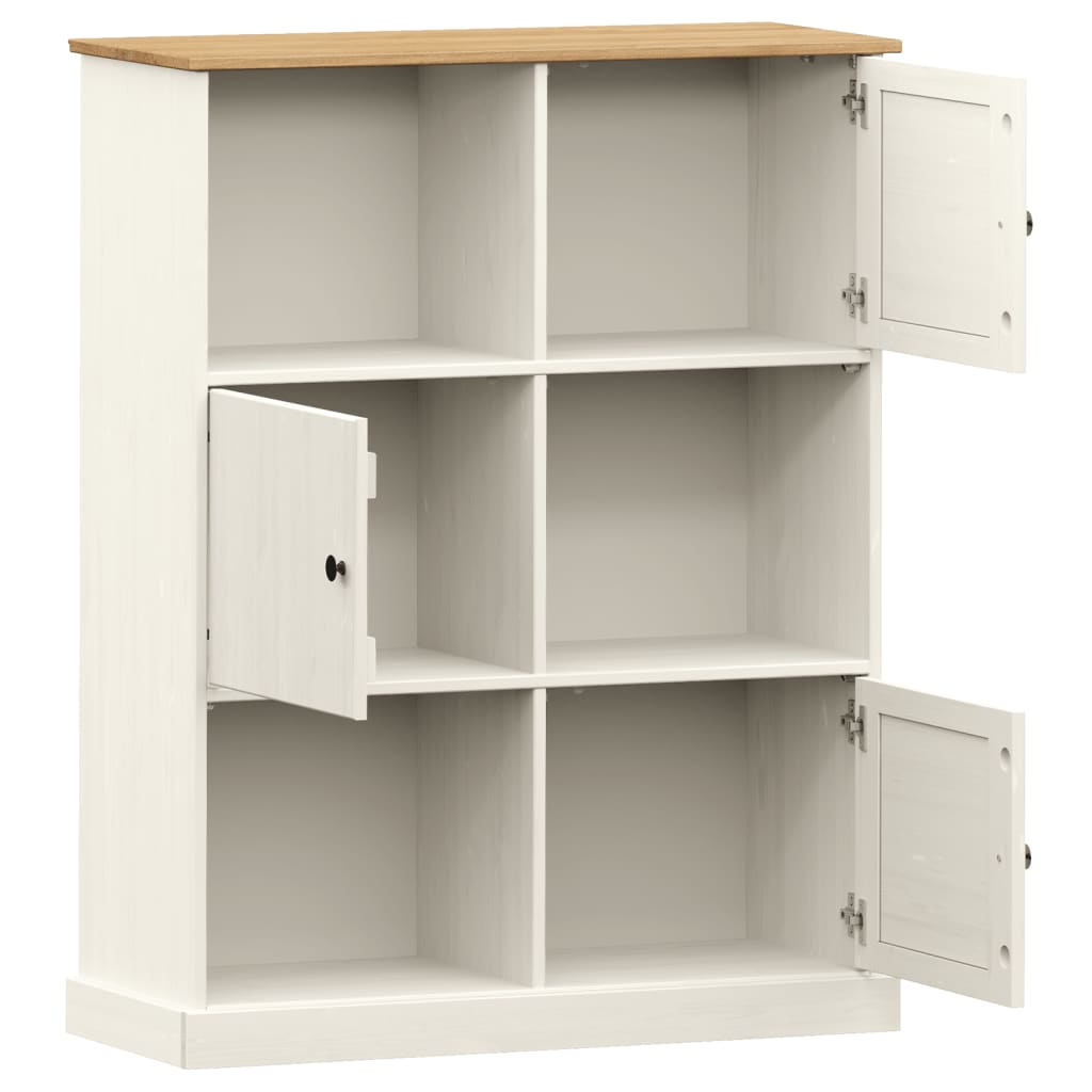 Boekenkast Vigo 90X35X114,5 Cm Massief Grenenhout Wit - Design Meubelz