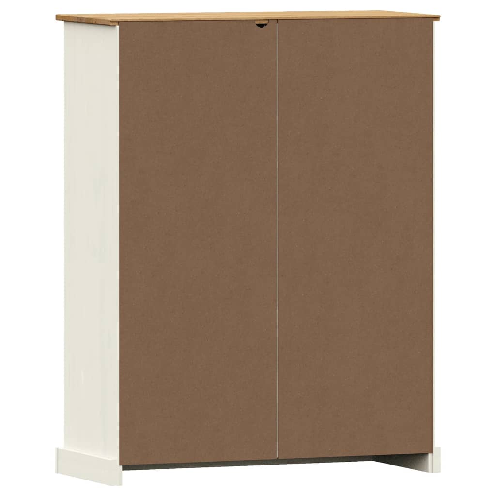 Boekenkast Vigo 90X35X114,5 Cm Massief Grenenhout Wit - Design Meubelz