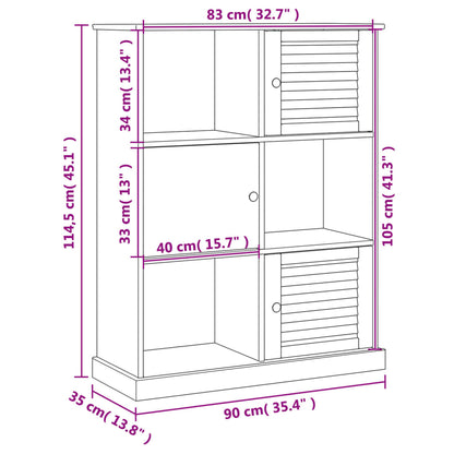 Boekenkast Vigo 90X35X114,5 Cm Massief Grenenhout Wit - Design Meubelz