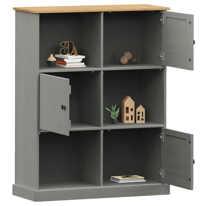 Boekenkast Vigo 90X35X114,5 Cm Massief Grenenhout Grijs - Design Meubelz