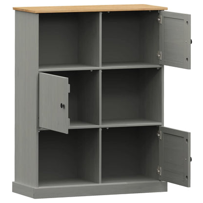 Boekenkast Vigo 90X35X114,5 Cm Massief Grenenhout Grijs - Design Meubelz