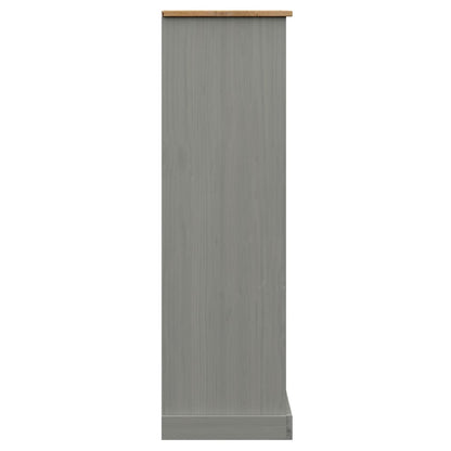 Boekenkast Vigo 90X35X114,5 Cm Massief Grenenhout Grijs - Design Meubelz