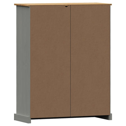 Boekenkast Vigo 90X35X114,5 Cm Massief Grenenhout Grijs - Design Meubelz