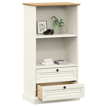 Boekenkast Vigo 60X35X114,5 Cm Massief Grenenhout Wit - Design Meubelz