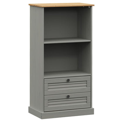 Boekenkast Vigo 60X35X114,5 Cm Massief Grenenhout Grijs - Design Meubelz