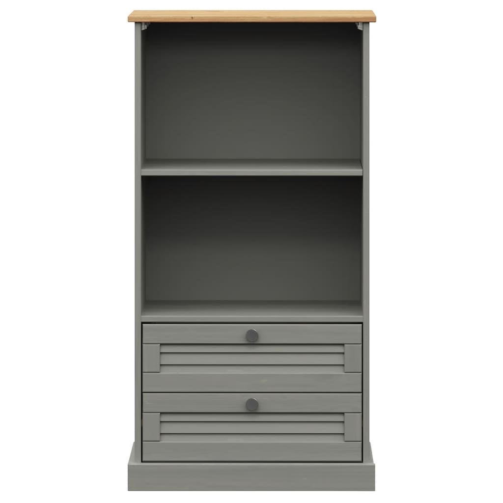 Boekenkast Vigo 60X35X114,5 Cm Massief Grenenhout Grijs - Design Meubelz