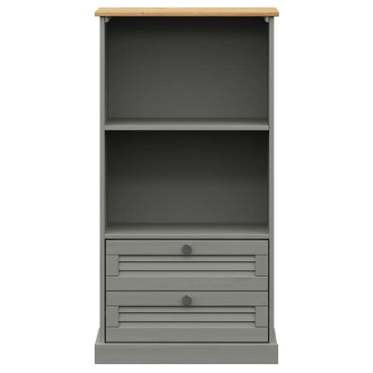 Boekenkast Vigo 60X35X114,5 Cm Massief Grenenhout Grijs - Design Meubelz