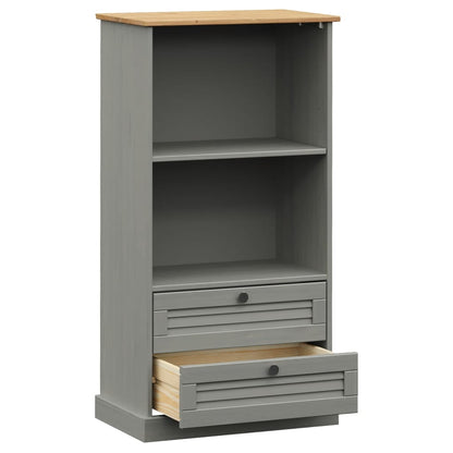 Boekenkast Vigo 60X35X114,5 Cm Massief Grenenhout Grijs - Design Meubelz