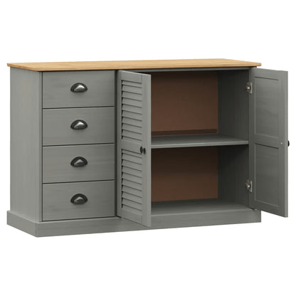 Dressoir Met Lades Vigo 113X40X75 Cm Massief Grenenhout Grijs - Design Meubelz