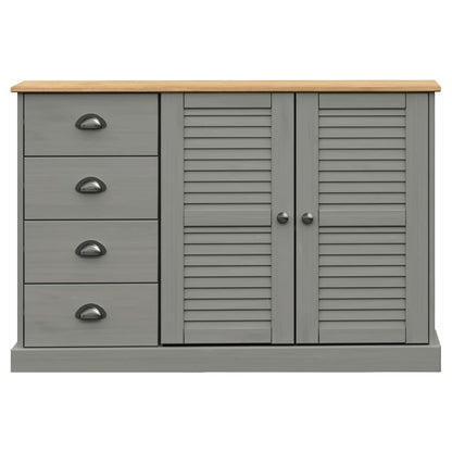 Dressoir Met Lades Vigo 113X40X75 Cm Massief Grenenhout Grijs - Design Meubelz