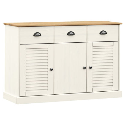 Dressoir Met Lades Vigo 113X40X75 Cm Massief Grenenhout Wit - Design Meubelz