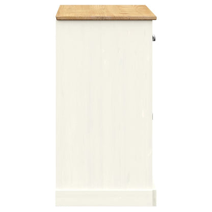 Dressoir Met Lades Vigo 113X40X75 Cm Massief Grenenhout Wit - Design Meubelz