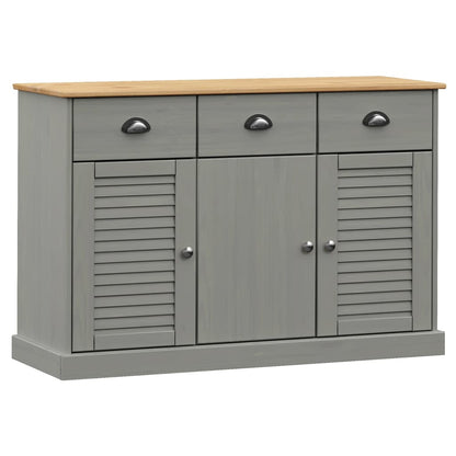 Dressoir Met Lades Vigo 113X40X75 Cm Massief Grenenhout Grijs - Design Meubelz