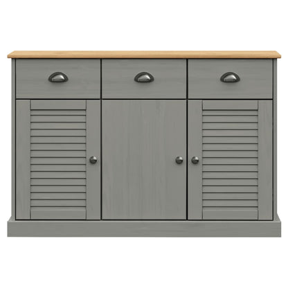 Dressoir Met Lades Vigo 113X40X75 Cm Massief Grenenhout Grijs - Design Meubelz