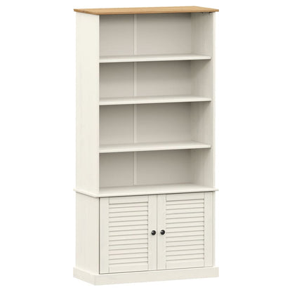 Boekenkast Vigo 85X35X170 Cm Massief Grenenhout Wit - Design Meubelz