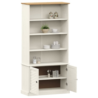 Boekenkast Vigo 85X35X170 Cm Massief Grenenhout Wit - Design Meubelz