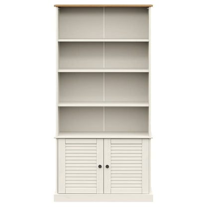 Boekenkast Vigo 85X35X170 Cm Massief Grenenhout Wit - Design Meubelz