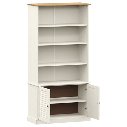 Boekenkast Vigo 85X35X170 Cm Massief Grenenhout Wit - Design Meubelz