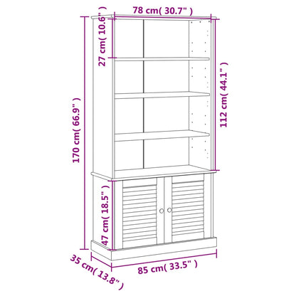 Boekenkast Vigo 85X35X170 Cm Massief Grenenhout Wit - Design Meubelz