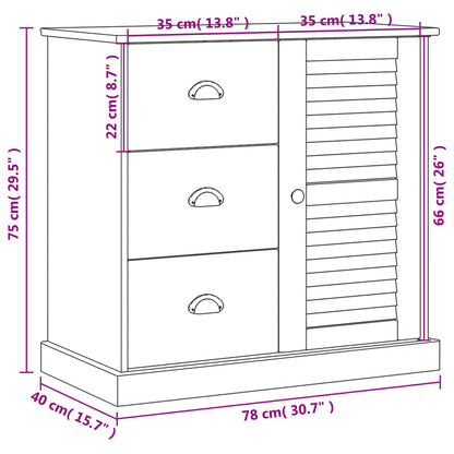 Dressoir Met Lades Vigo 78X40X75 Cm Massief Grenenhout - Design Meubelz