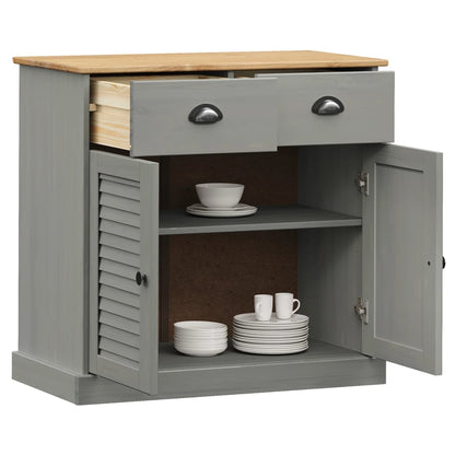 Dressoir Met Lades Vigo 78X40X75 Cm Massief Grenenhout Grijs - Design Meubelz