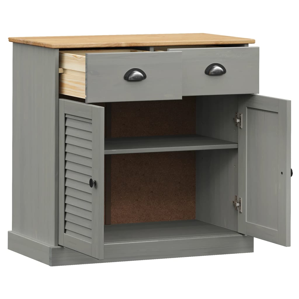 Dressoir Met Lades Vigo 78X40X75 Cm Massief Grenenhout Grijs - Design Meubelz