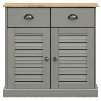 Dressoir Met Lades Vigo 78X40X75 Cm Massief Grenenhout Grijs - Design Meubelz