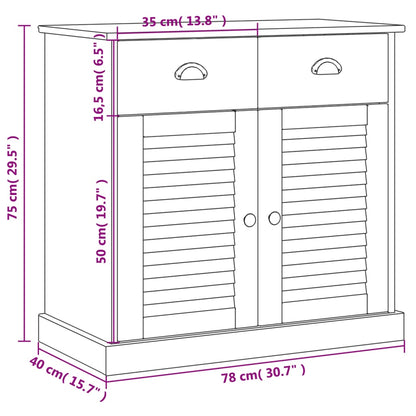 Dressoir Met Lades Vigo 78X40X75 Cm Massief Grenenhout Grijs - Design Meubelz