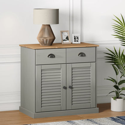 Dressoir Met Lades Vigo 78X40X75 Cm Massief Grenenhout Grijs - Design Meubelz