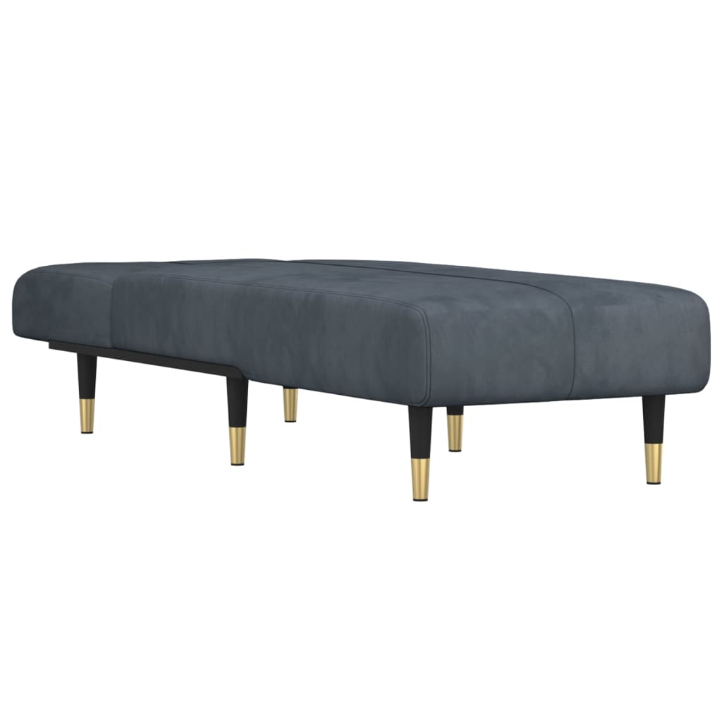 Chaise Longue Fluweel Donkergrijs - Design Meubelz