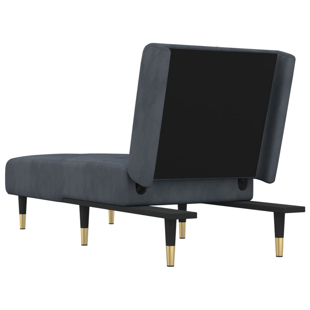 Chaise Longue Fluweel Donkergrijs - Design Meubelz