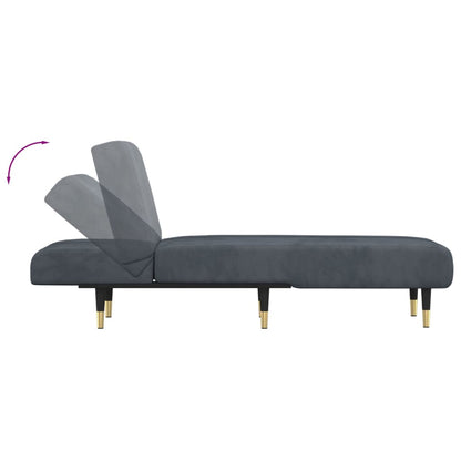 Chaise Longue Fluweel Donkergrijs - Design Meubelz