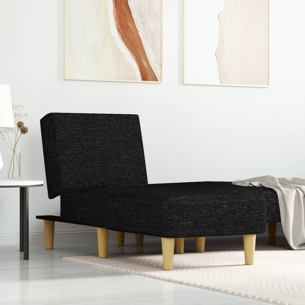 Chaise Longue Stof Zwart - Design Meubelz