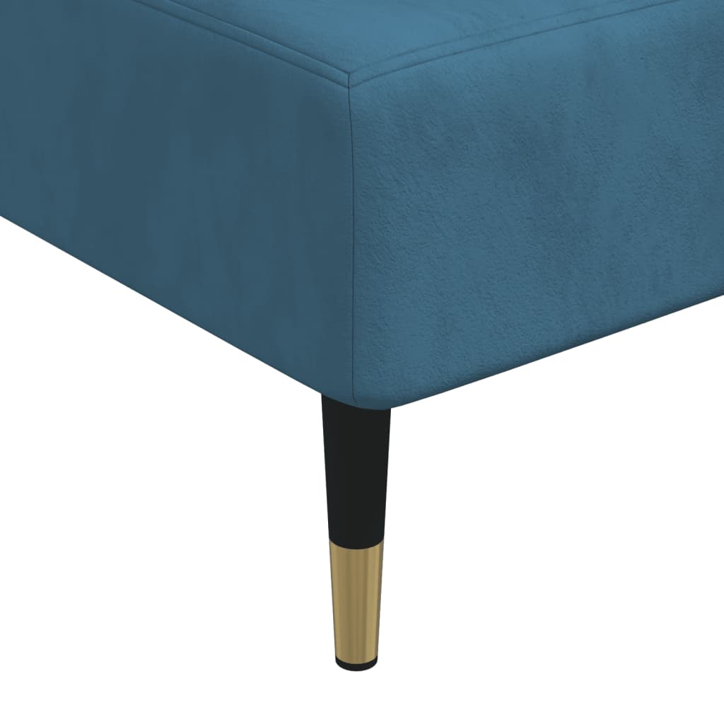 Chaise Longue Fluweel Blauw - Design Meubelz