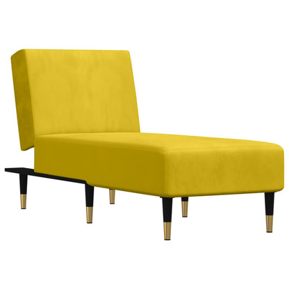 Chaise Longue Fluweel Geel - Design Meubelz